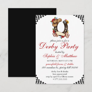 Kentucky Derby Horse Racing Themed Elegant Invite