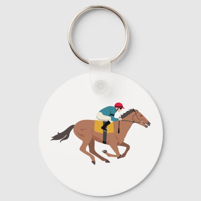 Kentucky Derby Horse Rider Keychain (Front)