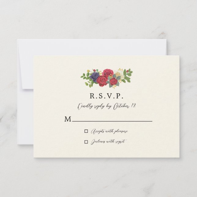 Kentucky Derby Inspired Wedding RSVP Card (Front)