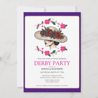 Kentucky Derby Party Floral Invitation