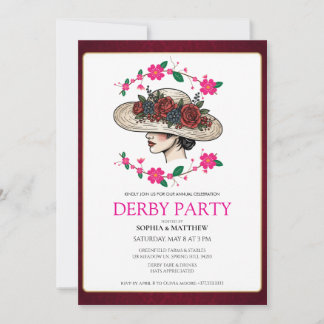Kentucky Derby Party Floral Invitation