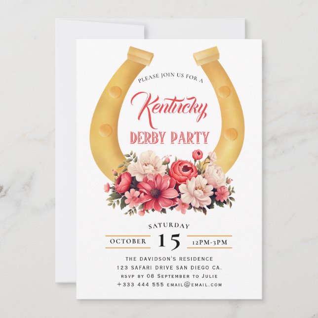 Kentucky Derby Party Invitation (Front)