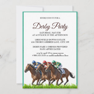 Kentucky Derby Party Invitation Elegant Horse Race
