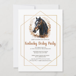 Kentucky Derby Party Invitation Silver Horseshoe P