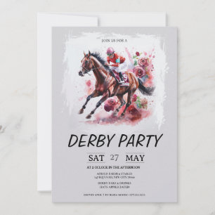 Kentucky Derby Party Invitation Watercolor Horse R