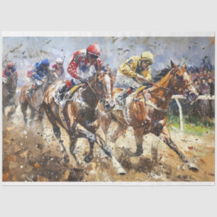 Kentucky Derby Race Decoupage  Tissue Paper