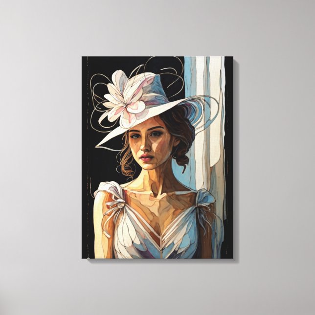 Kentucky Derby Womens Hat Canvas Wall Art Prints (Front)