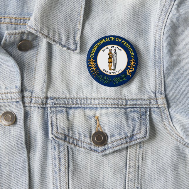Kentucky flag 2 inch round button (In Situ)