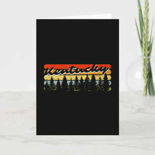 Kentucky Forest Sunset Trees Cabin Theme Souvenir Card