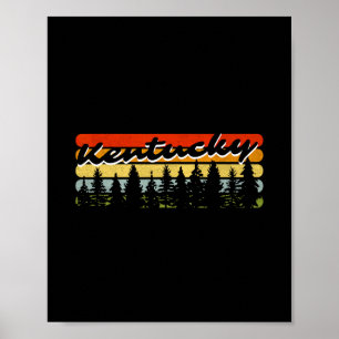 Kentucky Forest Sunset Trees Cabin Theme Souvenir  Poster