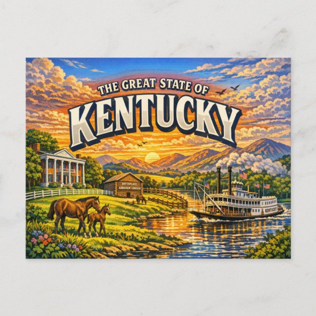  Kentucky Greetings Postcard  (Front)