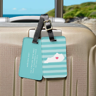 Kentucky Heart   Home State Luggage Tag