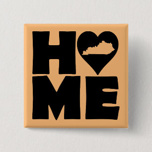 Kentucky Home Heart State Button Badge Pin