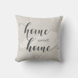 Kentucky - Home Sweet Home burlap-look Throw Pillow