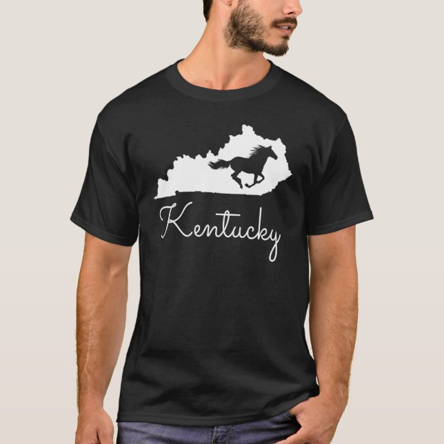 Kentucky Horse Map State T-Shirt (Front)