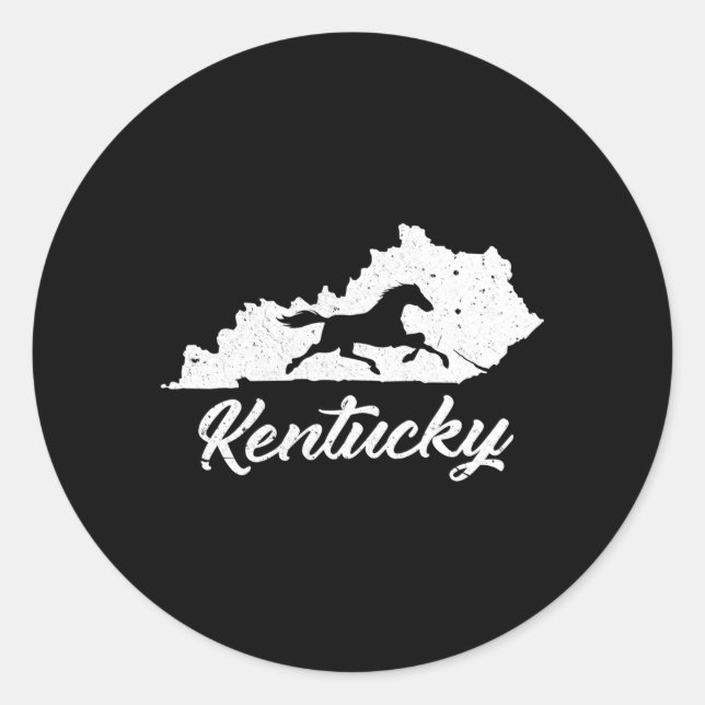 Kentucky Horse Park I Map State Horse Racing Classic Round Sticker (Front)