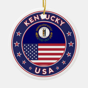 Kentucky, Kentucky phone case, Kentucky sticker, Ceramic Ornament