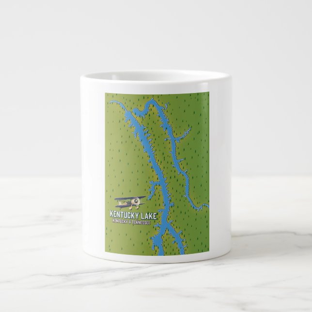 Kentucky Lake USA MAp Large Coffee Mug (Front)