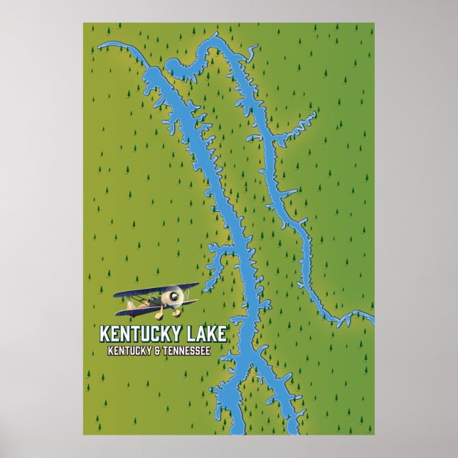Kentucky Lake USA MAp Poster (Front)