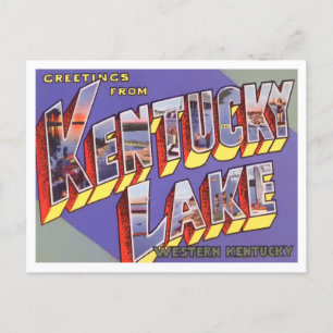 Kentucky Lake Vintage Big Letters Postcard