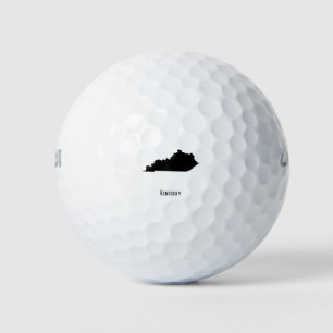 Kentucky Map - Black and White Modern Kentucky Map Golf Balls