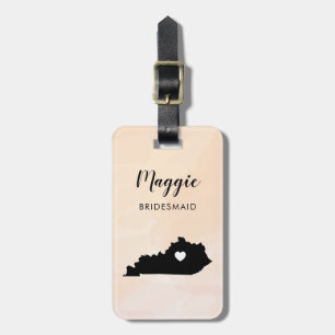 Kentucky Map Luggage Tag, Wedding Party Welcome Tag