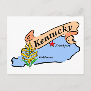 kentucky Map Postcard