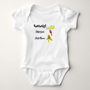 Kentucky Map State Bird & Flower Baby Bodysuit