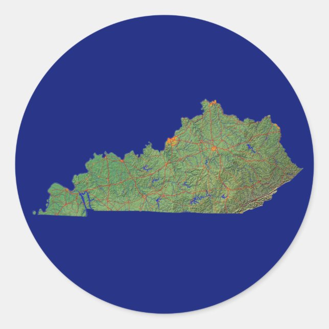 Kentucky Map Sticker (Front)