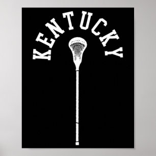 Kentucky Minimalist Vertical Lacrosse Stick Retro Poster