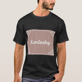 Kentucky Monogram Boho Style Pastel Pink T-Shirt