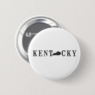 Kentucky Name with State Shaped Letter 2 Inch Round Button