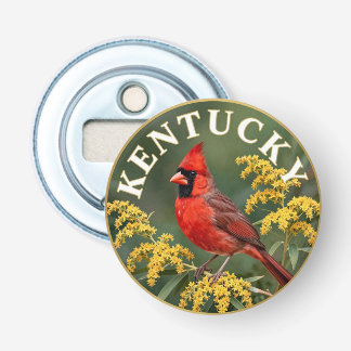 Kentucky Northern Cardinal State Bird Botanical Bottle Opener