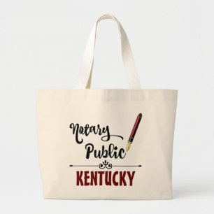 Kentucky Notary Public Ink Pen Large Tote Bag