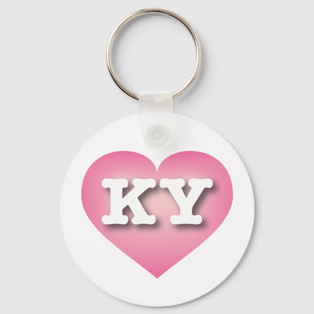 Kentucky Pink Fade Heart - I love KY Keychain (Front)