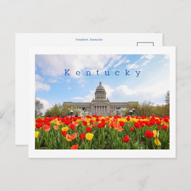 Kentucky Postcard with Frankfort state capital.  (Front/Back)
