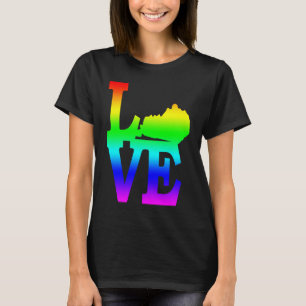 Kentucky Pride USA State Love Map T-Shirt