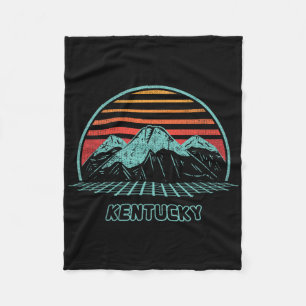 Kentucky Retro Mountain Hiking 80s Style Fleece Blanket