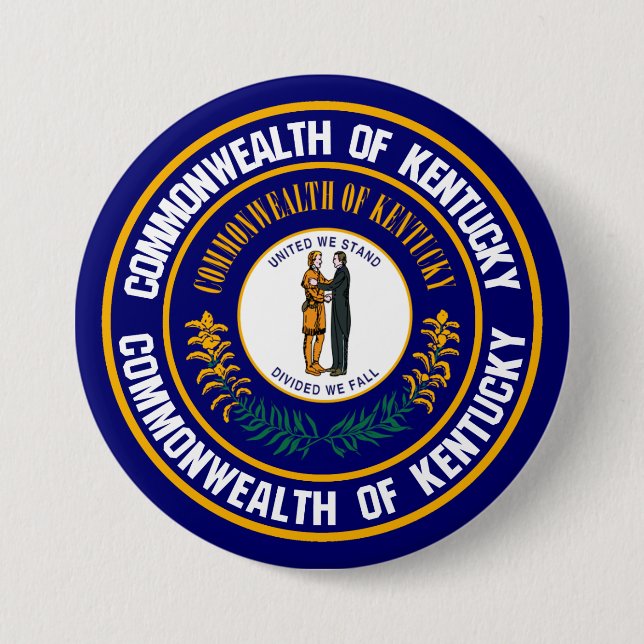 Kentucky Round Emblem 3 Inch Round Button (Front)