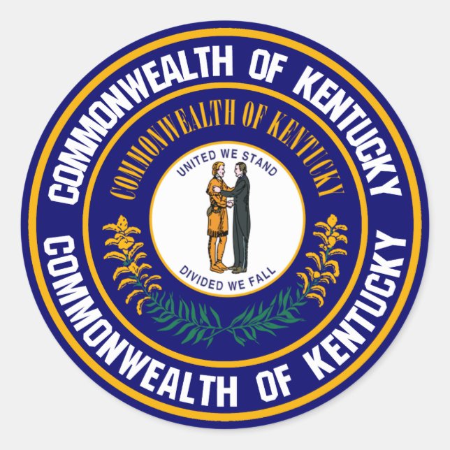 Kentucky Round Emblem Classic Round Sticker (Front)