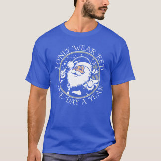 Kentucky Santa Wears Blue T-Shirt