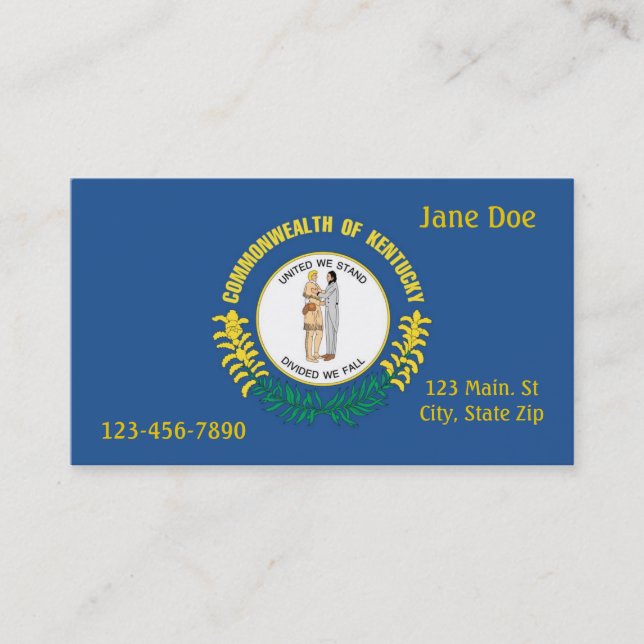 Kentucky State Business Card (Front)