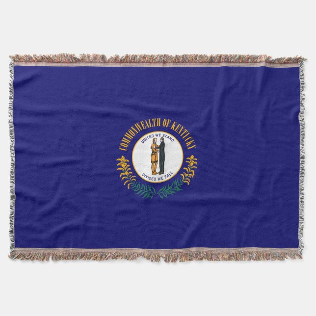 Kentucky State Flag Design decor Throw Blanket (Front)