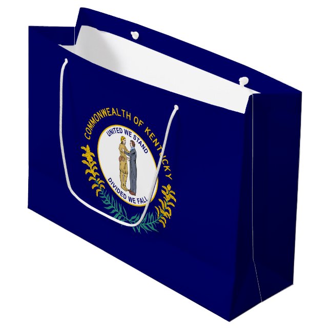 Kentucky State Flag Large Gift Bag (Front Angled)