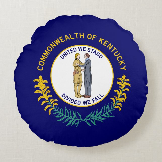 Kentucky State Flag Round Pillow (Front)