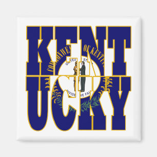 Kentucky state flag text magnet
