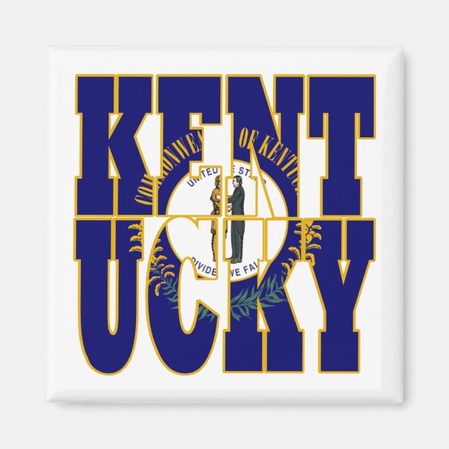 Kentucky state flag text magnet (Front)