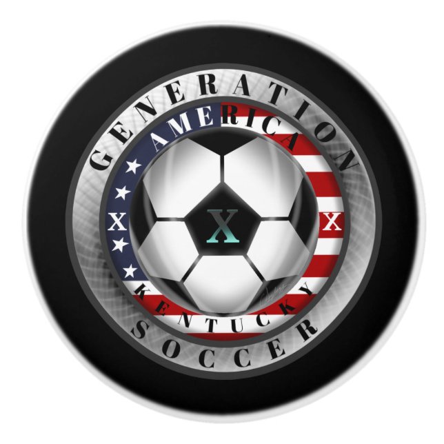 Kentucky State Generation X American Soccer Ceramic Knob (Front)