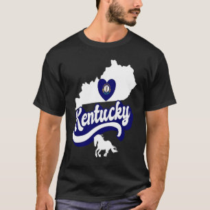 Kentucky State Love Flag Heart KY and Horse T-Shirt