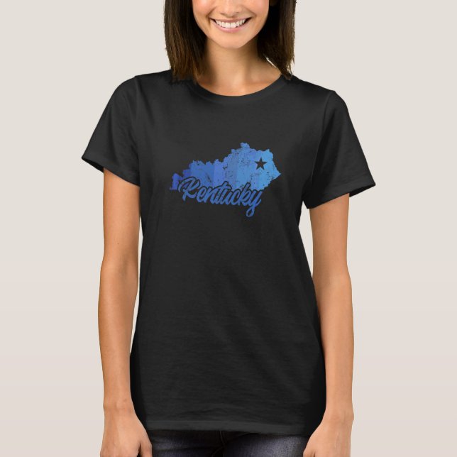 Kentucky State Outline Map Usa T-Shirt (Front)
